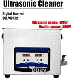 Commercial 20L Ultrasonic Cleaner Industry Heated Heater withTimer Jewelry Glasses