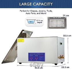 Commercial 30L Ultrasonic Cleaner Stainless Steel Industry Heated Timer + Heater