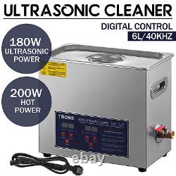 Commercial 6L Ultrasonic Cleaner Industry Heated Heater withTimer Jewelry Glasses