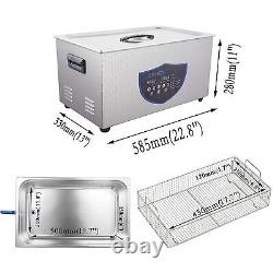 Commercial Ultrasonic Cleaner 22L Industry Heated withTimer Jewelry Ring Glasses