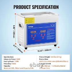 Compact Ultrasonic Cleaning Machine with 3L Capacity for Jewelry & Electronics