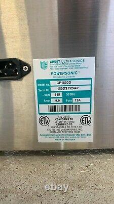 Crest 5 Gallon CP1800D Digital Heated Ultrasonic Cleaner Excellent Condition A+