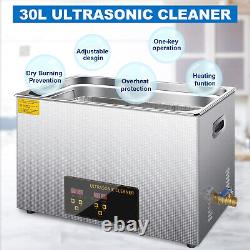 Digital 30L Ultrasonic Cleaner Stainless Steel Timing Heating Cleaning Machine