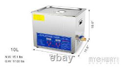 Digital Stainless Steel 10L Industry Heated Ultrasonic Cleaner Heater with Timer