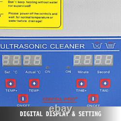 Digital Ultrasonic Cleaner 15L Stainless Steel Cleaning Machine Heated withTimer