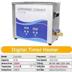 Digital Ultrasonic Cleaner 6.5L 180With300W with Heating Bath For Fuel Injector CE