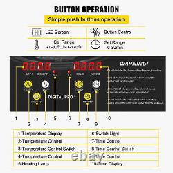 Digital Ultrasonic Cleaner Heater Timer 600W 40KHz Jewelry Eyeglasses 15L USA