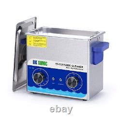 Dk sonic ultrasonic cleaner with heater and basket for denture, coins, small