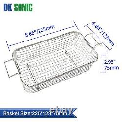 Dk sonic ultrasonic cleaner with heater and basket for denture, coins, small