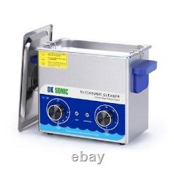 Dk sonic ultrasonic cleaner with heater and basket for denture, coins, small