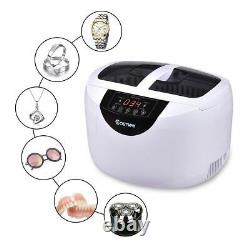 Durable 2.5L Jewelry Eyeglasses Rings Digital Heated Ultrasonic Cleaner