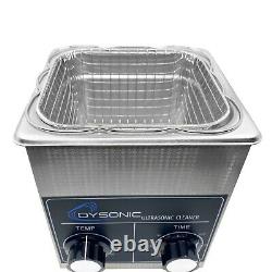 Dysonic 2QT Ultrasonic Cleaner Stainless Steel Heated Jewelry Cleaning with Timer