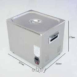 EFLE 220V Stainless Steel Ultrasonic Cleaner 10L Digital Timer Heated Cleaning
