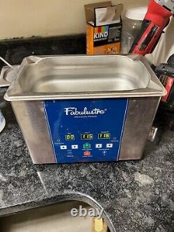 FABULUSTRE ULTRASONIC CLEANER With HEAT 1.5 PINT 23.641 50W GREAT CONDITION WithLID