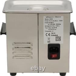 Heated Ultrasonic Cleaner, 1.5pints, 110v 45watt 6X3X2.5