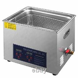 Hihone 15L Ultrasonic Cleaner Heated Ultrasound Cleaning Machine Digital Time