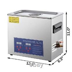 Hihone 6L Ultrasonic Cleaner Stainless Steel Heated Ultrasound Cleaning Machi