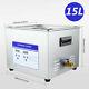 Industry Ultrasonic Cleaner Heated Heater Stainless Steel 15L Liter withTimer US
