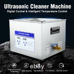 Industry Ultrasonic Cleaner Heated Heater Stainless Steel 15L Liter withTimer US