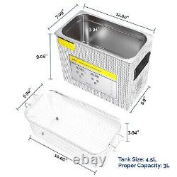 JMU 4.5L Ultrasonic Cleaner with Heater Timer & Basket Digital Sonic Machine