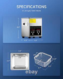 Jewelry Cleaning Machine, 2L Jewelry Cleaner Ultrasonic Machine with Heater&Timer