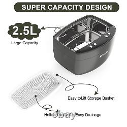 KECOOLKE 2.5L Large Capacity Ultrasonic Cleaner with Degas, Heating and Time Set