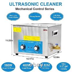 Kendal 12L 360W Commercial Grade Ultrasonic Cleaner with Timer & Heater Machine