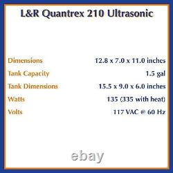 L&R Quantrex 210 Ultrasonic Cleaner Choose Option With Heat or Without Heat