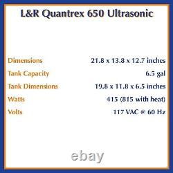 L&R Quantrex 650 Ultrasonic Cleaner Choose Option With Heat or Without Heat