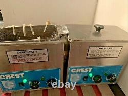 Lot of 2 Crest 275HTA Tru-Sweep - 3/4 Gallon Heated Ultrasonic Cleaner