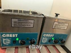 Lot of 2 Crest 275HTA Tru-Sweep - 3/4 Gallon Heated Ultrasonic Cleaner