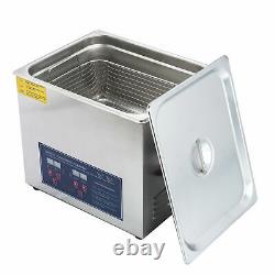 New 10L Ultrasonic Cleaner 304 Stainless Steel Industry Heated Heater withTimer