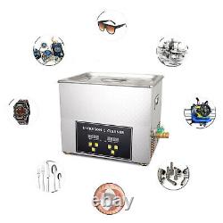 New 10L Ultrasonic Cleaner Stainless Steel Industry Heated Heater with Timer US