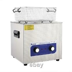 New 15L Ultrasonic Cleaner Stainless Steel Industry Heated Heater with Timer US