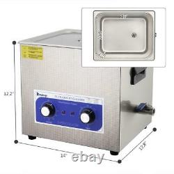 New 15L Ultrasonic Cleaner Stainless Steel Industry Heated Heater with Timer US