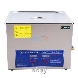 New 15L Ultrasonic Cleaner Stainless Steel Industry Heated Heater with Timer USA