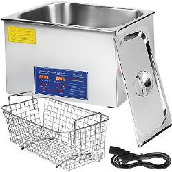 New 22L Ultrasonic Cleaner Stainless Steel Industry Heated Heater withTimer