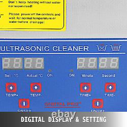 New 22L Ultrasonic Cleaner Stainless Steel Industry Heated Heater withTimer