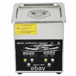 New 2L 200w Ultrasonic Cleaner Stainless Steel Industry Heated Heater withTimer