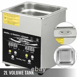 New 2L 200w Ultrasonic Cleaner Stainless Steel Industry Heated Heater withTimer