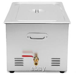 New 30 Liter Ultrasonic Cleaner Stainless Steel Industry Heat Heater withTimer