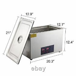 New 30L Ultrasonic Cleaner 304 Stainless Steel Industry Heated Heater withTimer