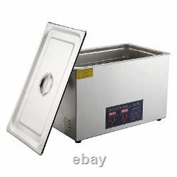 New 30L Ultrasonic Cleaner 304 Stainless Steel Industry Heated Heater withTimer