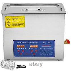 New 6L Ultrasonic Cleaner Stainless Steel Industry Heated Heater withTimer