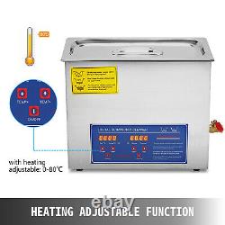 New 6L Ultrasonic Cleaner Stainless Steel Industry Heated Heater withTimer