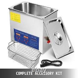 New 6L Ultrasonic Cleaner Stainless Steel Industry Heated Heater withTimer