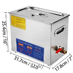 New 6L Ultrasonic Cleaner Stainless Steel Industry Heated Heater withTimer