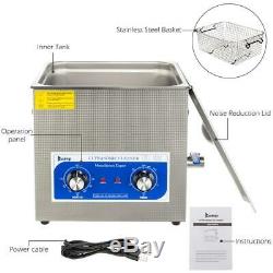 New Stainless Steel 10L Industry Heated Ultrasonic Cleaner High Performance