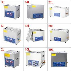 New Stainless Steel 2-30 Liter Industry Heated Ultrasonic Cleaner Heater Timer