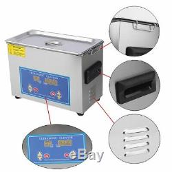 New Stainless Steel 6 Liter Industry Heated Ultrasonic Cleaner Heater Timer FW
